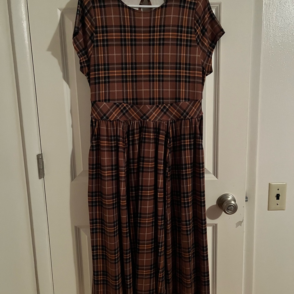 Torrid Brown and Black Plaid Dress